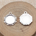 Round Cabochon Settings with Loop in Two Antique Finishes view 2