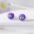 Colorful Round Eyeball Stud Earrings in Eight Designs view 2