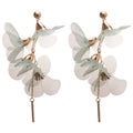 Sheer Petal Flower Cascade Long Drop Earrings in Four Colors view 5