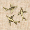 Antique Bronze Flying Swallow Two Loop Connector Charms view 3