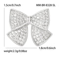 Crystal Pave Mini Bow Brooch Silver Gold Butterfly Clutch view 6