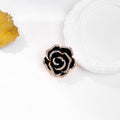 Gold Tone Camellia Crystal Metal Brooch Pin for Jackets and Lapels view 5