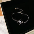 Gold Silver Openwork Flower Pearl Necklace Bracelet Chain view 8