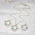 Pressed Flower Winged Ghost Necklace, Earrings and Coordinated Set view 2