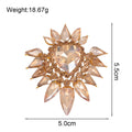 Gold Tone Flower Crystal Three Designs Metal Brooch Pin 5 x 5.5 cm view 2