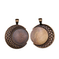 Celtic Knot Round Cabochon Pendant Tray in Antique Bronze and Antique Silver Metal Finish view 2