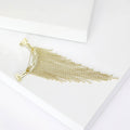 Long Crystal Chain Fringe Brooch in Gold or Silver Tone view 3