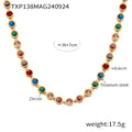 Round Bezel Zircon Tennis Necklace and Bracelet Set view 6