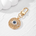 Gold and Silver Tone Openwork Rhinestone Evil Eye Clip Keychains view 7