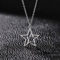 Hollow Dotted Star Pendant Necklace Gold Silver Black Gold view 5
