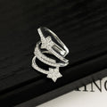 Silver Tone Coiled Snake Crystal Single Ear Cuff Metal Tone Jewelry view 2