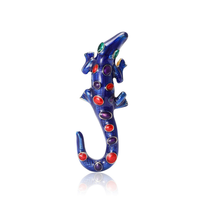Enamel Crocodile Brooch Color Cabochon Spots Animal Pin