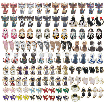 Colorful Cat Metal Charms with 29 Listed Options for DIY Jewelry Making