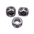Antique Silver Cross Flower Barrel Bead With Large Hole view 4