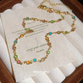 Gold Necklace with Small Multicolor Round Beads for Layered Everyday Styling view 4