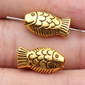 Textured Fish Beads in Three Antique Metal Finishes view 7