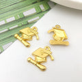 Alloy Gold-Tone Graduation Cap and Graduation Theme Metal Charms with 7 Listed Options view 10
