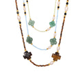 Freshwater Pearl Stone Flower Bead Necklace Multiple Colors view 5