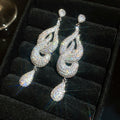 Crystal Openwork Drop Earrings in Two Silver Tone Shapes view 7
