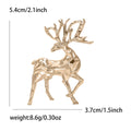 Geometric Faceted Stag Deer Brooch Gold Or Silver Tone Metal view 7