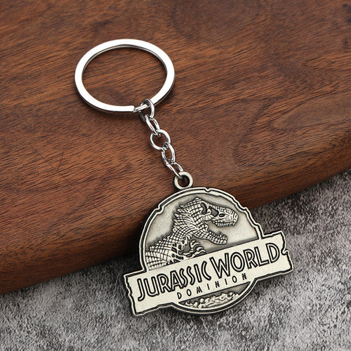Vintage Metal Dinosaur Keychain Bag Charm Movie Gift Accessory