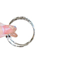 Twisted Silver Hoop Earrings in Three Sizes with Reflective Details view 5
