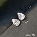 Pear Teardrop CZ Stud Earrings Gold and Silver Tone view 5
