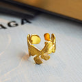 Engraved Butterfly Open Band Ring in Silver Tone or Gold Tone view 4