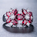 Mixed-Cut Floral Cluster Wide Ring In Eight Stone Colors view 5