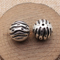 Antique Silver Wavy Textured Sphere Metal Spacer Bead view 2