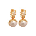 Crystal Oval Pearl Drop Earrings Decorative Jewelry Design view 5