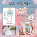 Ribbon Bow Keychain, Pearl-Like Bead Loop, Gold-Tone Key Ring view 3