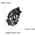Paisley Crystal Leaf Brooch with Faceted Stones for Jackets and Scarves view 10