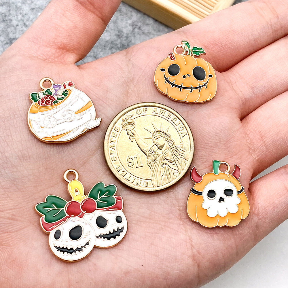 Zinc Alloy Halloween Ghost Skull Bat Grim Reaper charm pendant for DIY bracelet
