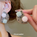 Color Block Resin Geometric Statement Stud Earrings view 4