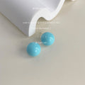 Glossy Round Resin Ball Stud Earrings in Three Colors view 7