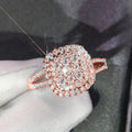 Round Crystal Pavé Halo Statement Ring in Rose Gold Tone view 2