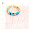 Gold Tone Enamel Leopard Pattern Adjustable Rings in Seven Colors view 2
