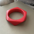 Irregular Hexagon Faceted Resin Bangle Bracelet 5 Colors view 8