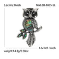 Antique Owl Abalone Shell Brooch for Jackets Scarves and Coats view 6