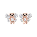 Crystal Winged Bear Clip On Earrings In Three Colors view 5