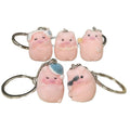 Pink Flocked Pig Figure Keychains With Rings 5 Styles view 5