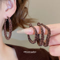 Flocked Pattern Hoop Earrings In Six Shapes And Colors view 2