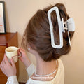 Matte Black Rectangular Open Acrylic Claw Hair Clip view 3