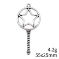 Open Star Magic Wand Frame Pendant Metal Jewelry Making Component view 5