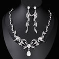 Black Silver Tone Bird Branch Two Designs Metal Necklace and Earring Set view 6