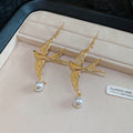 Swallow Wing Metal Necklace Pearl Drop Earrings 3 Styles view 7