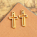 Open Outline Cross Alloy Pendant Charm in 5 Finishes view 2