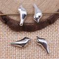 Small Bird Bead in Antique Silver and Antique Bronze Metal view 2