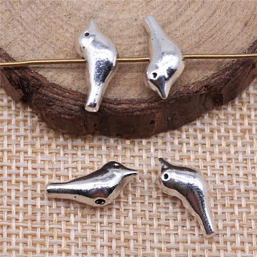 15x6x5mm 1.3g Zinc Alloy Bird Loose Metal Beads for DIY Bracelet Necklace Jewelry Making